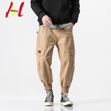 Мужские Оригинальные дизайнерские эластичные прямые брюки-карго в японском ретро стиле с карманами