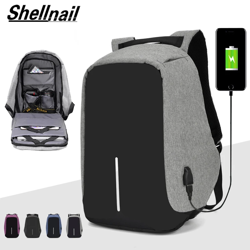 Shellnail водонепроницаемая сумка для ноутбука, рюкзак для путешествий, многофункциональная Противоугонная сумка для мужчин, рюкзак для ПК, usb зарядка для Macbook IPAD