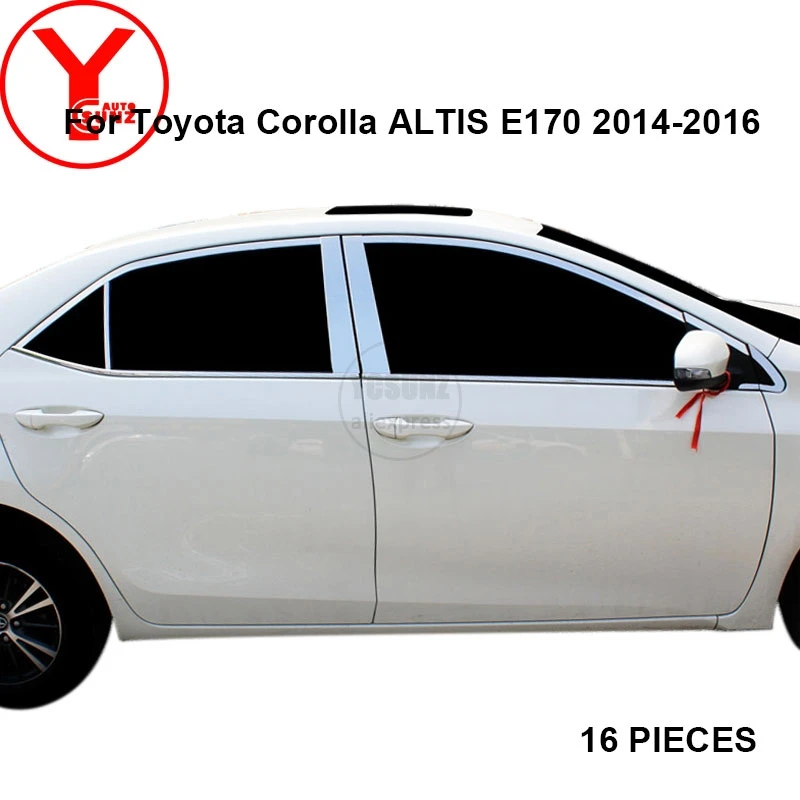 Накладка на окно автомобиля для toyota corolla ALTIS E170 Накладка для toyota corolla Аксессуары YCSUNZ - Цвет: stainless steel 16