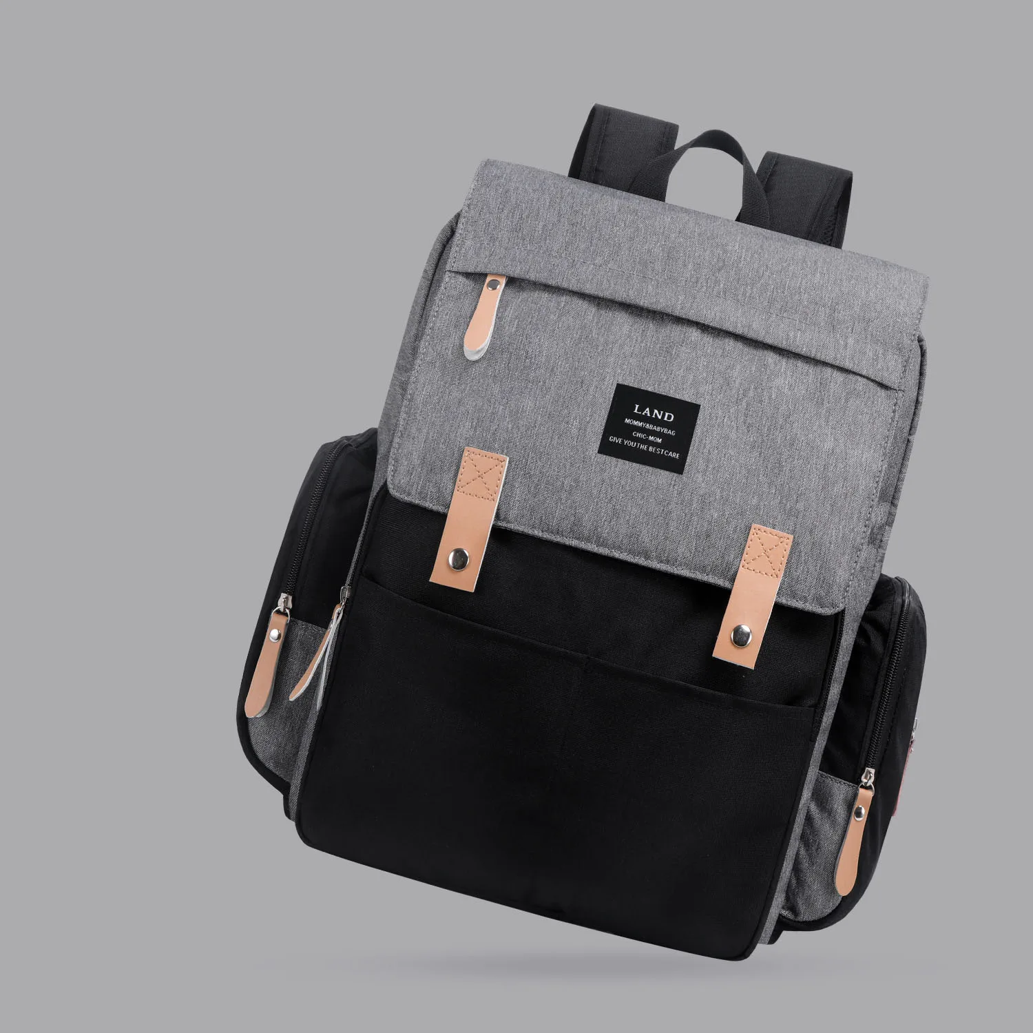 Waterproof Diaper Bag for Mom Maternity Nappy Backpack Baby Stroller Pram Organizer Nursing Changing Bag to Travel Care - Цвет: black gray