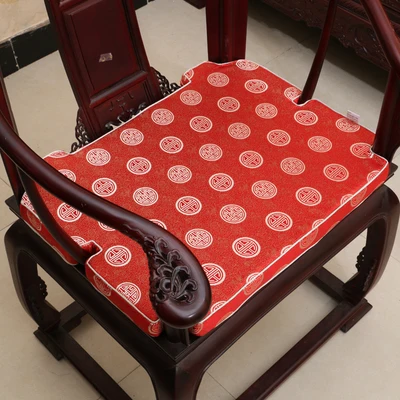 Толстый вогнутый стул подушка сиденье зазор Подушка цветочный китайский Шелковый стул подушки рождественские украшения для дома кресло зазор наполнитель мягкий коврик - Цвет: Бургундия