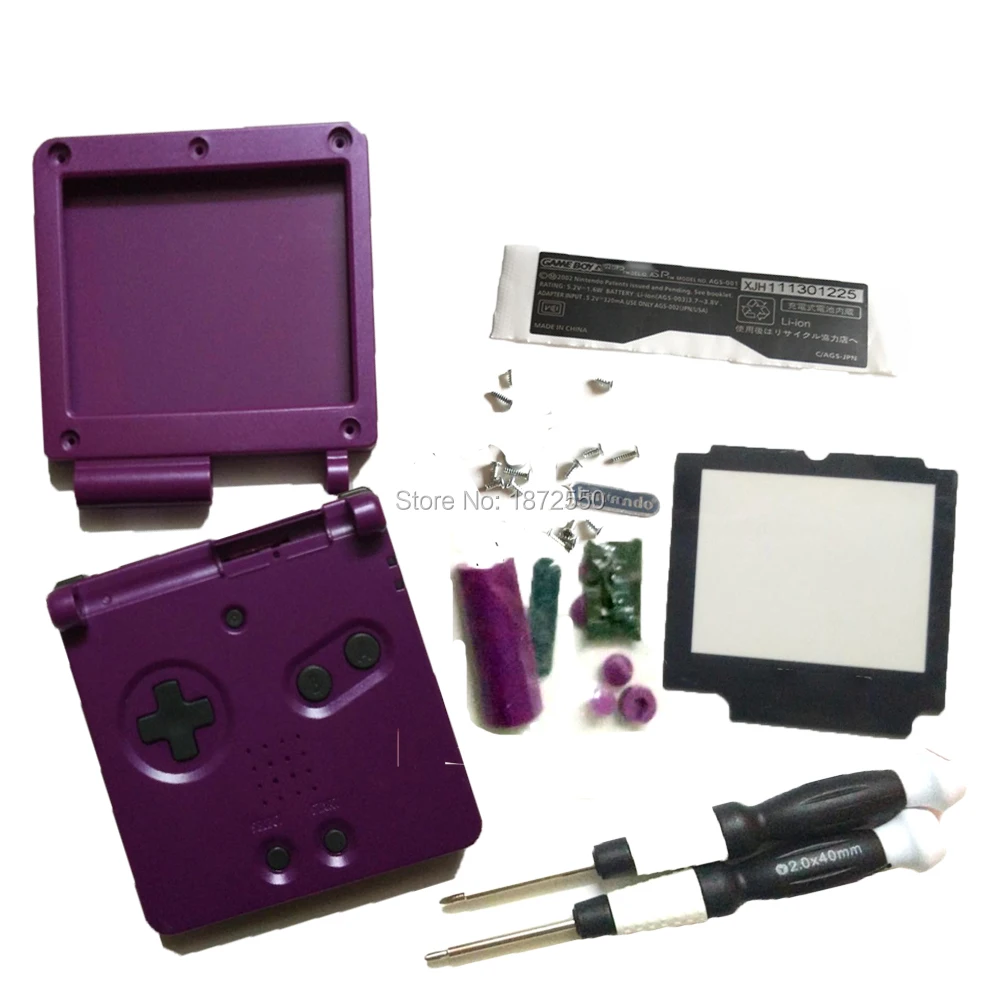 

Hot Purple Color Shell For GameboyAdvance GBA SP Replacement Housing Cover Full Set Accessories Retro Game Console Boy Kids Gift