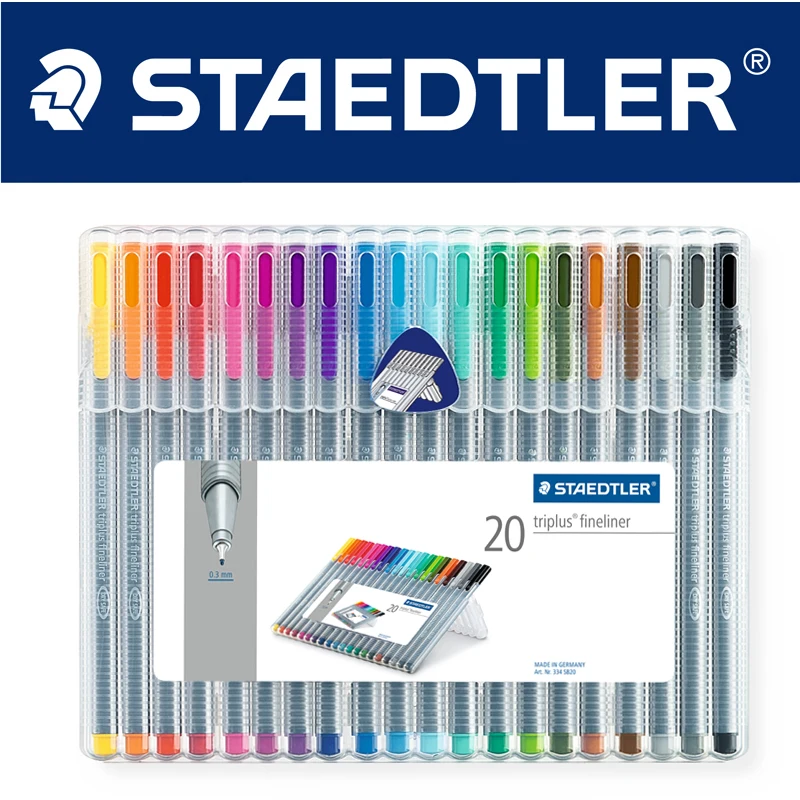 Ручка гелевая Staedtler 334 SB Triplus Fineliner цветная ручка 0 3 мм 4/10/20 цветов набор