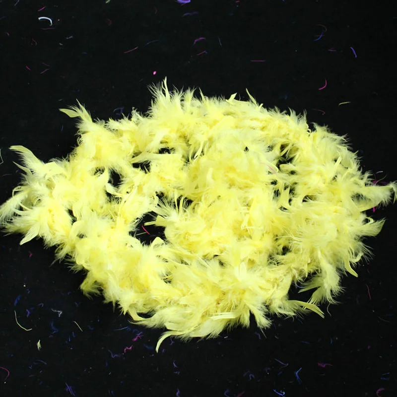 Woosee Yellow Turkey Feather Boa Turkey Feather Strip 40g Fluffy Craft