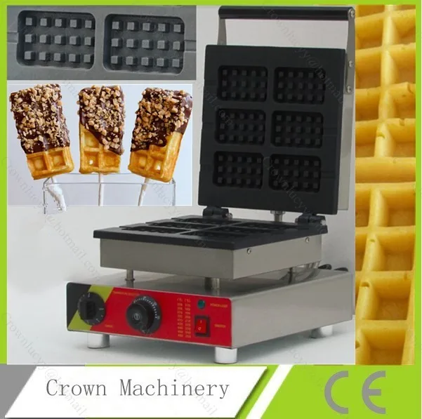 

Free Shipping 6pcs 110v 220v Electric Commercial Chocolate Cream Waffle on a stick Maker Iron Machine Baker