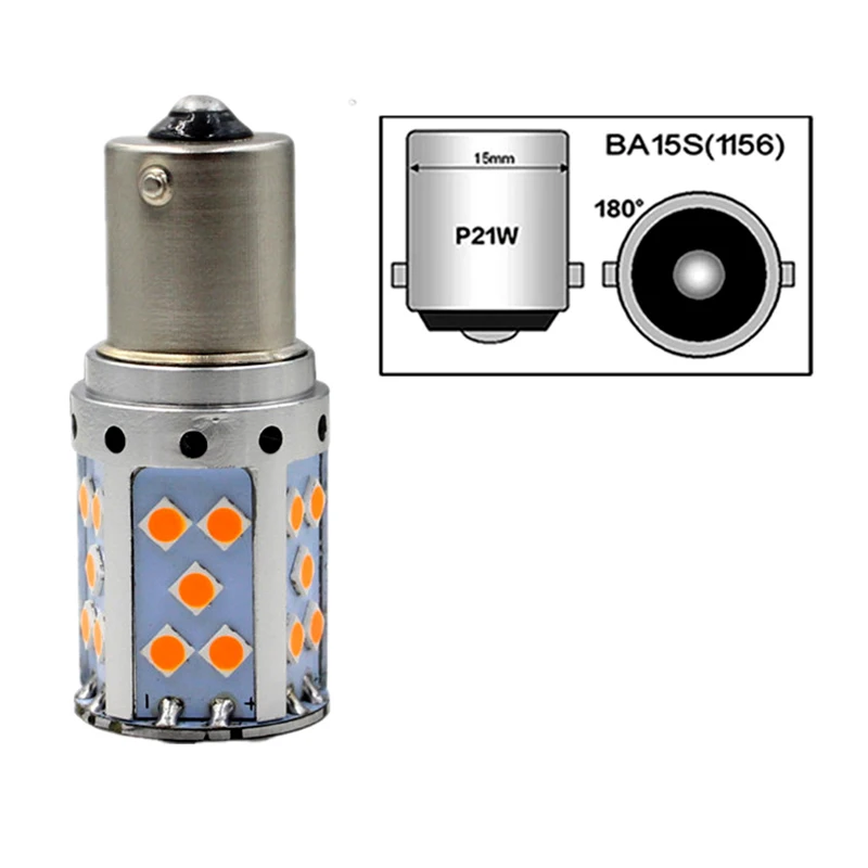 Светодиодный фонарик YSY 2 шт. 1156 P21W PY21W Canbus без ошибок BAU15S светодиодный Hyper Flash