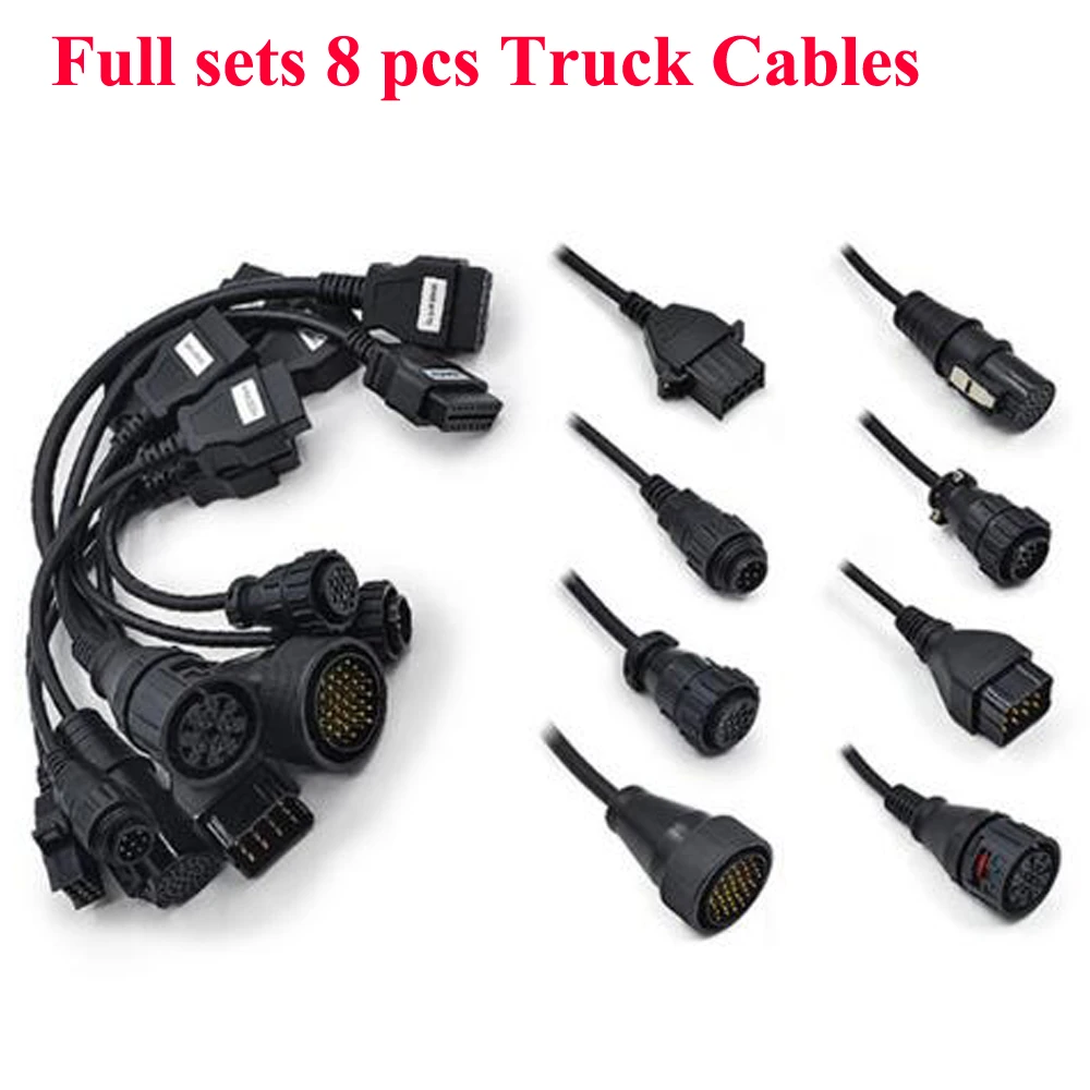 

Hot Sale Adapter Full set 8 Truck Cables For autocome vd ds150e cdp Trucks connect cable for delphis multidiag pro snooper wow