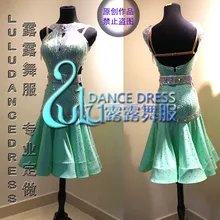 Женское бальное платье для сальсы, ритм для латинских танцев, Румба, США 10, Великобритания 12, зеленый мятный танец, платье для латинских танцев