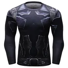 Капитан Америка Мстители Бесконечность войны одежда мужские футболки с длинными рукавами Спортивная одежда для фитнеса тренажерный зал быстросохнущая Гибкая Рашгард