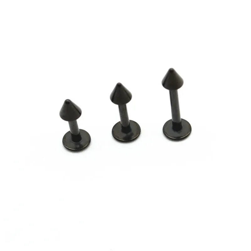 Buy Black Labret Ring Lip Stud Bar Spike Surgical