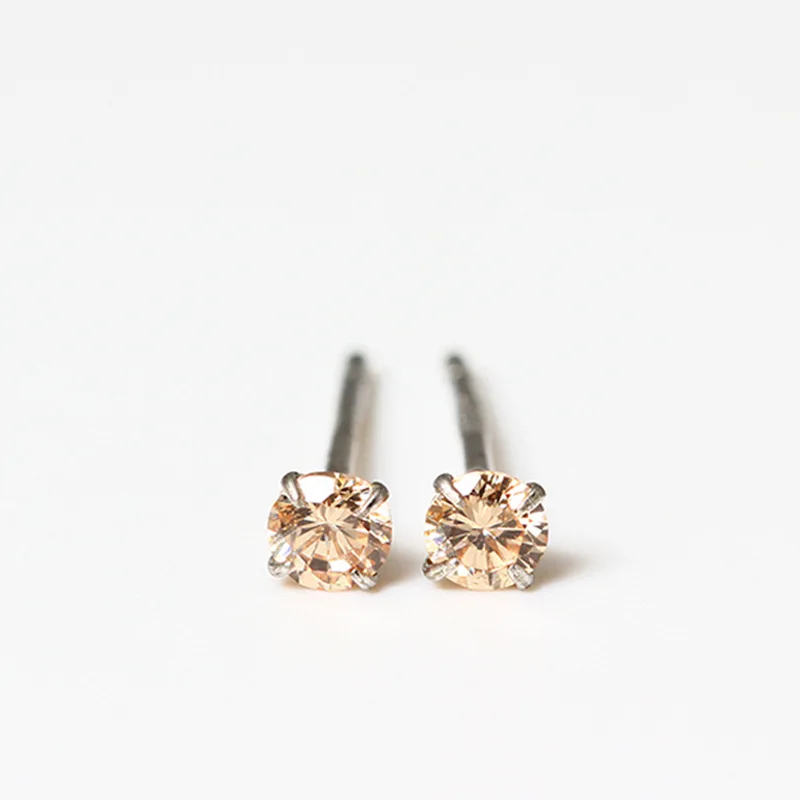 3mm four claw Cubic Zirconia earrings 100% 925 silver Jewelry fashion CZ Stud earrings for women girls gift simple earring