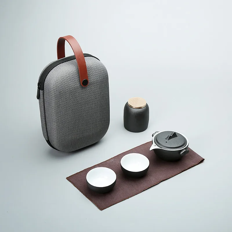 4PCS/lot Japanese style purple teapot Portable travel tea set Household drinking utensils Approx. Tea cup about 30ml WSHYUFEI