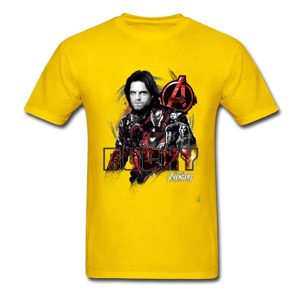 Europe Star Wars Bucky Crew Tshirts On Sale Summer Short Sleeve Crew Neck Tops & Tees Pure Cotton Adult Simple Style Tops Tees Bucky Crew yellow