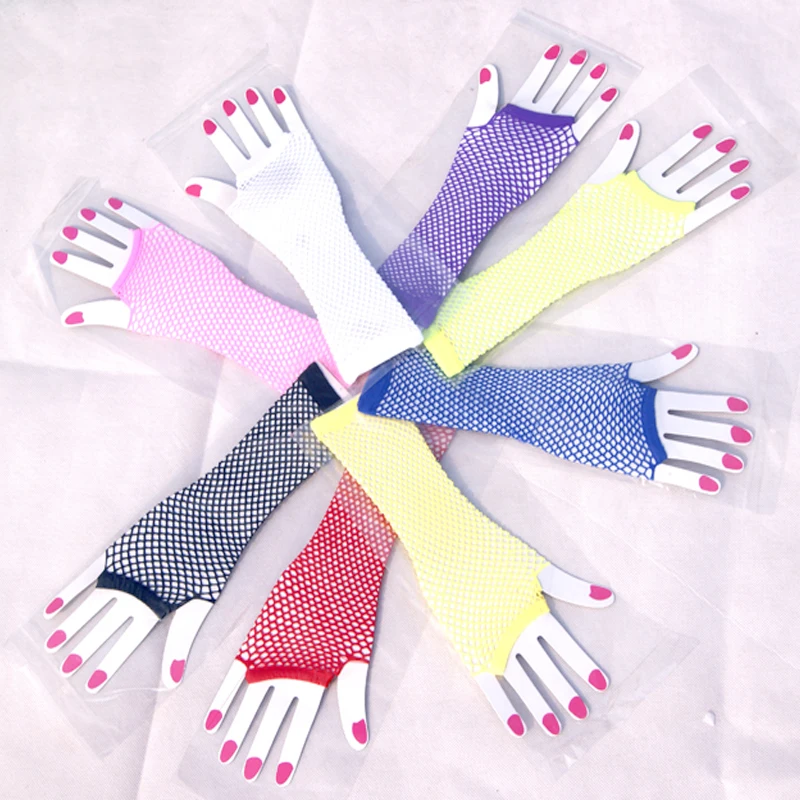 12pais Fishing net gloves long design coarse screen sexy gloves 24cm