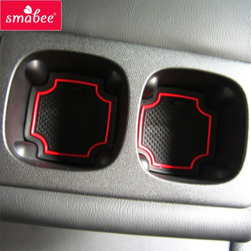 for Nissan Juke Door Gate Slot Storage Pad Interior Cup Mats Console Liner Accessories Non-Slip Anti-dust Rubber 13Pcs Red