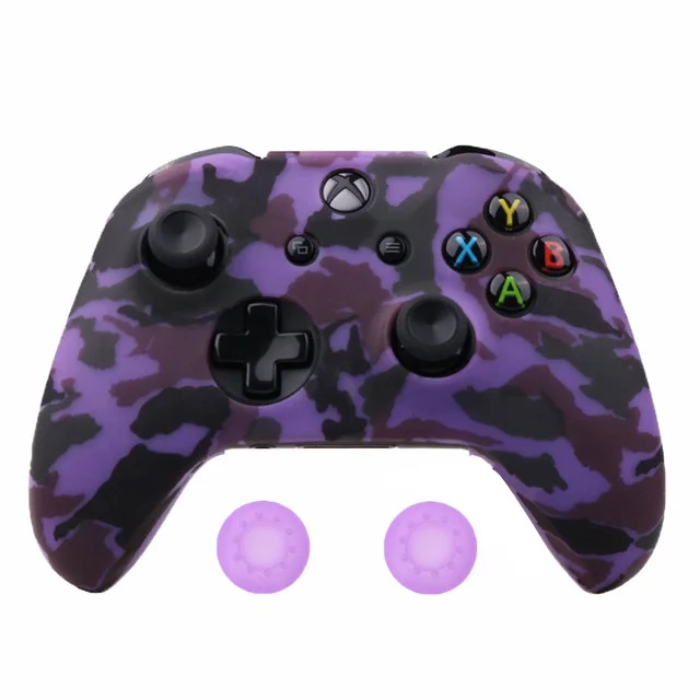 Purple Camo Силиконовый защитный чехол ZOMTOP для Xbox One X S, защитный чехол для контроллера, камуфляжный чехол с принтом для переноса воды - Цвет: Purple Camo