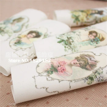 

Vitoria retro beauty Hand dyed 8 Design Cotton Linen Printed Quilt Fabric For DIY Sewing Patchwork Home Textile Decor