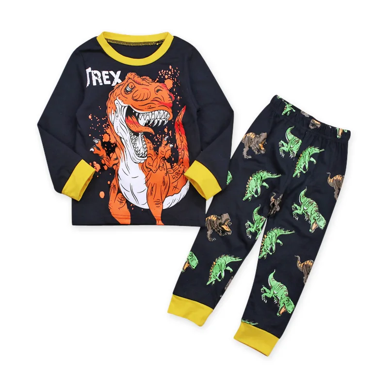 

Autumn Kids Clothes Boys Set Dinosaur T shirt Long Sleeve Kids Shirts + Pants 2pcs Children Set Casual Boys Homewear