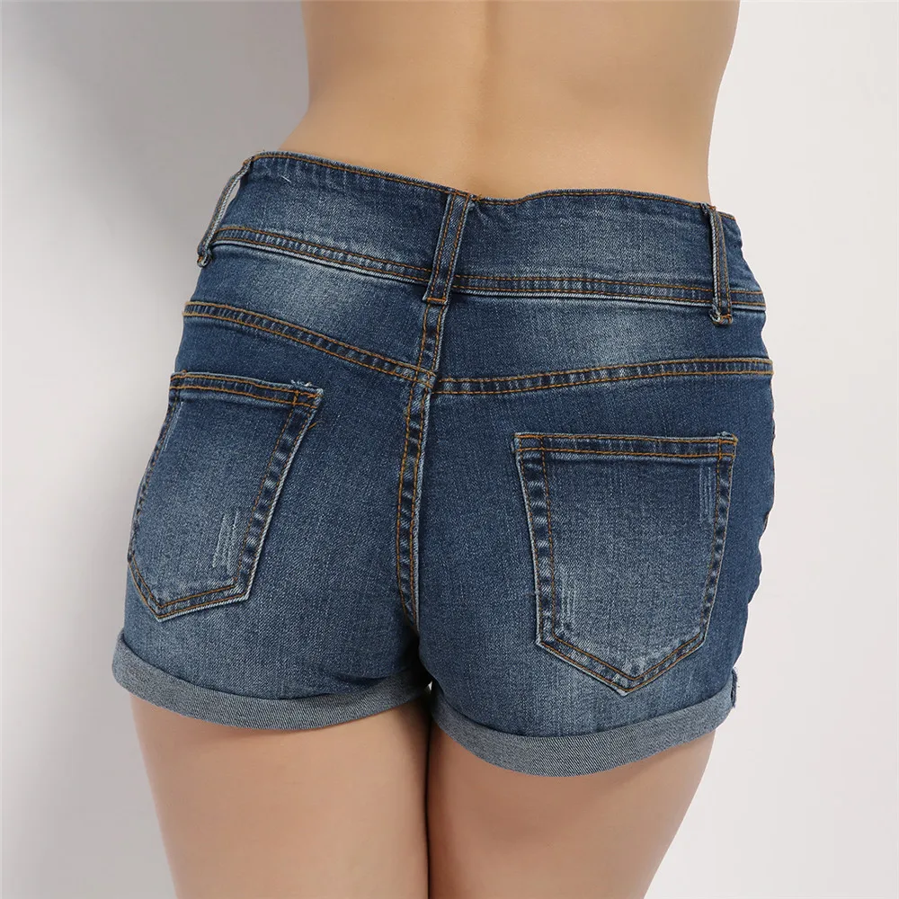GCAROL женские сексуальные Рваные джинсовые шорты, женские повседневные джинсовые шорты со средней талией на манжетах, летние, весенние, осенние шорты 32