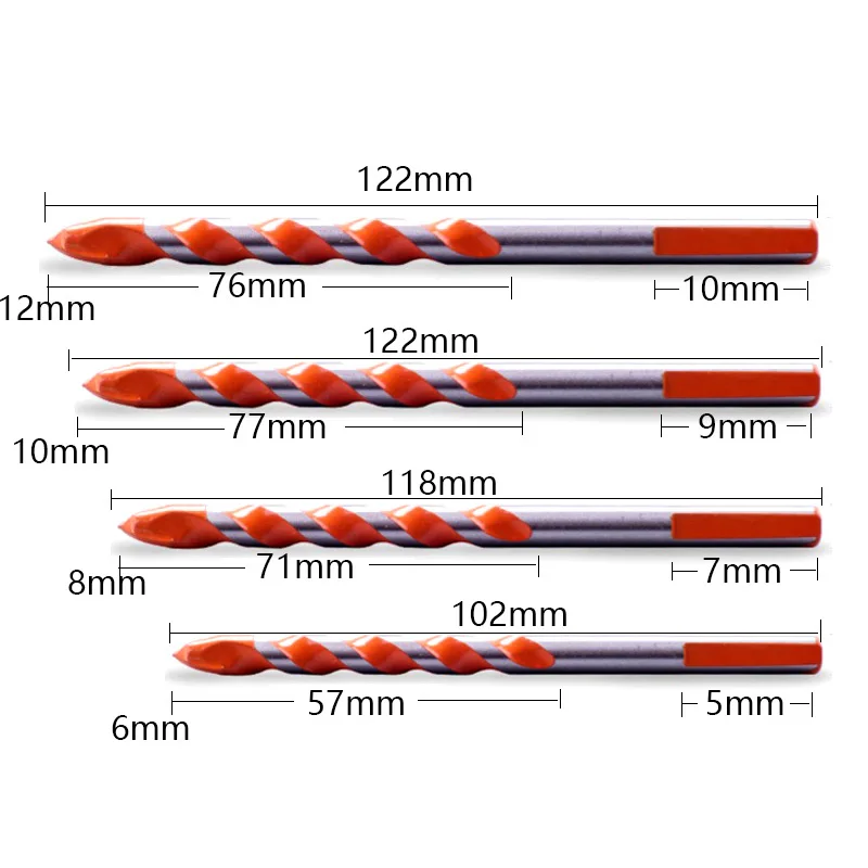 1Pcs 6mm-12mm Electric Tools Diamond Drill Hammer Concrete Ceramic Tile Metal Drill Bit Round Shank DIY Wall Hole Saw Drilling