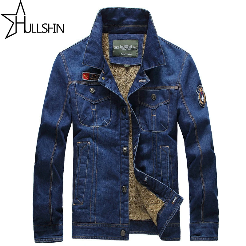 New Retro Warm Denim Jackets Mens Jeans Coats Winter Jackets Brand