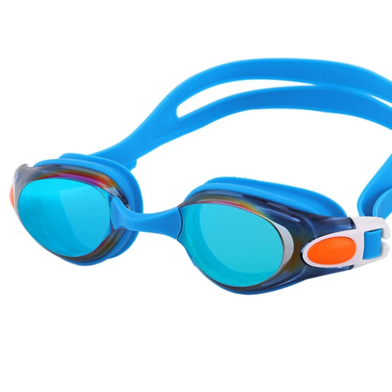 Красочные плавательные очки для взрослых HD очки Анти-туман покрытие водонепроницаемые очки для плавания Горячие - Цвет: Синий