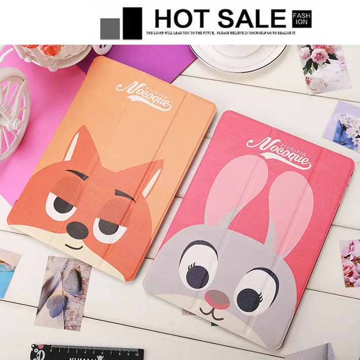 

Luxury Pu Leather Zootopia series stander cover case for Apple ipad 2 3 4 case 9.7 inch auto sleep & wake up case for ipad