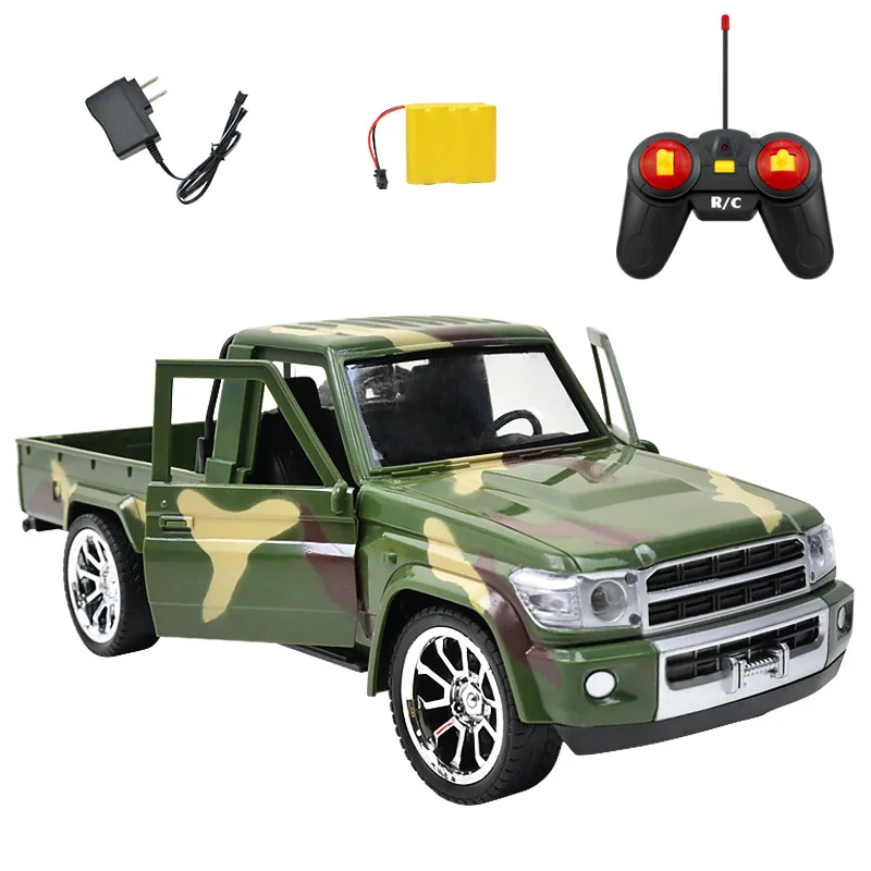 

1:14 RC Military Camouflage Pickup Truck Kids Remote Control Toy Car Model Off Road Vehicle Climbing Car for Child Birthday Gift