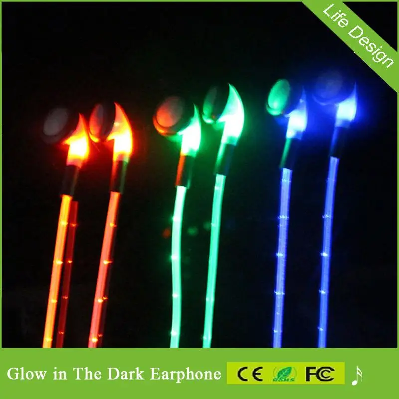 glowing headphones Luminous earphone In Ear Led Headphones Glow in the