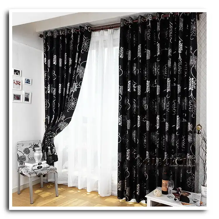 Myru Anticorrosive Metal Grommet Beautiful Black And Gold Curtains