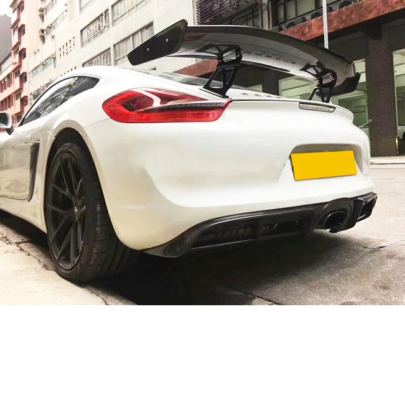 Задний спойлер GT4 из углеродного волокна для Porsche Boxster Cayman 981 718|Спойлеры и крылья| |