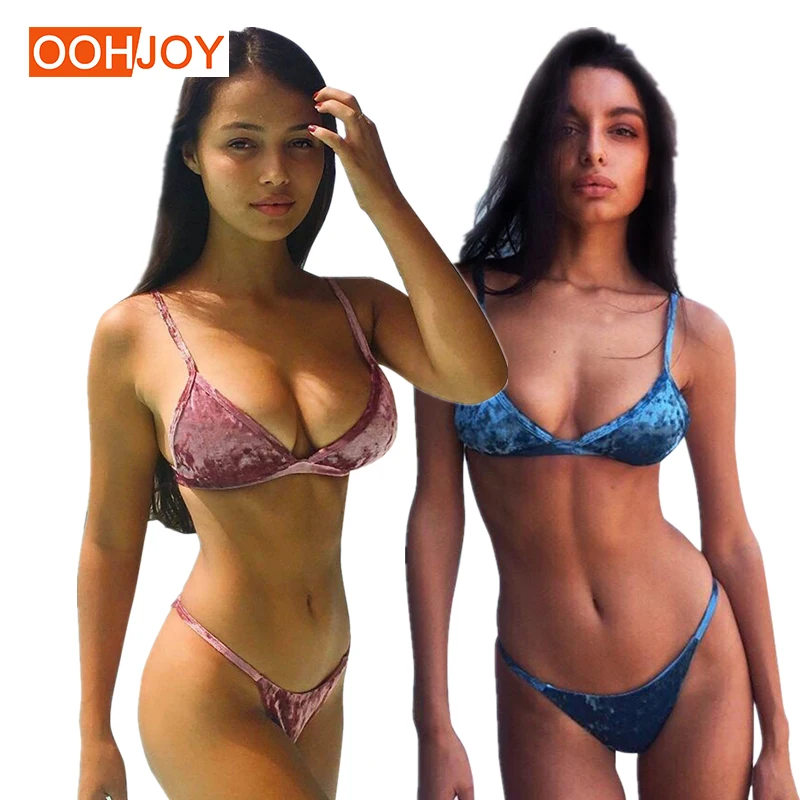 

New Diamond Velvet Bikini Swimsuit Women Solid Color Swimwear S-XL Sexy Bathing Suit Girl Bikini Set Brazilian Beachwear