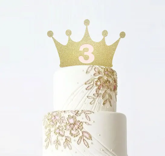 Корона Блестящий Топпер для торта принцесса возраст торт Топпер Дети День рождения украшение принцесса детский душ вечерние украшения