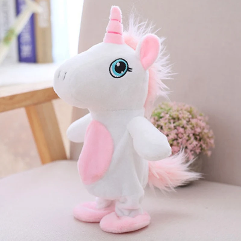 Креативный Kawaii Единорог прогулки и обучение говорящая мягкая игрушка лошади звукозапись Плюшевые Единорог подарок для детей