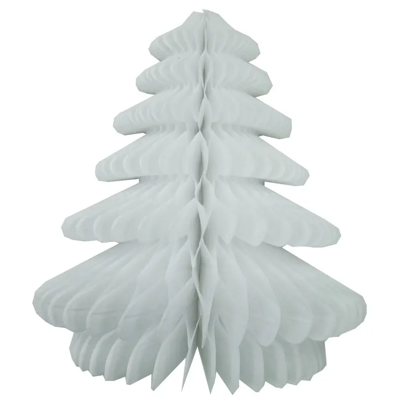 6 шт в партии 10 дюймов Бумажные Медовые соты Рождественская елка - Цвет: White