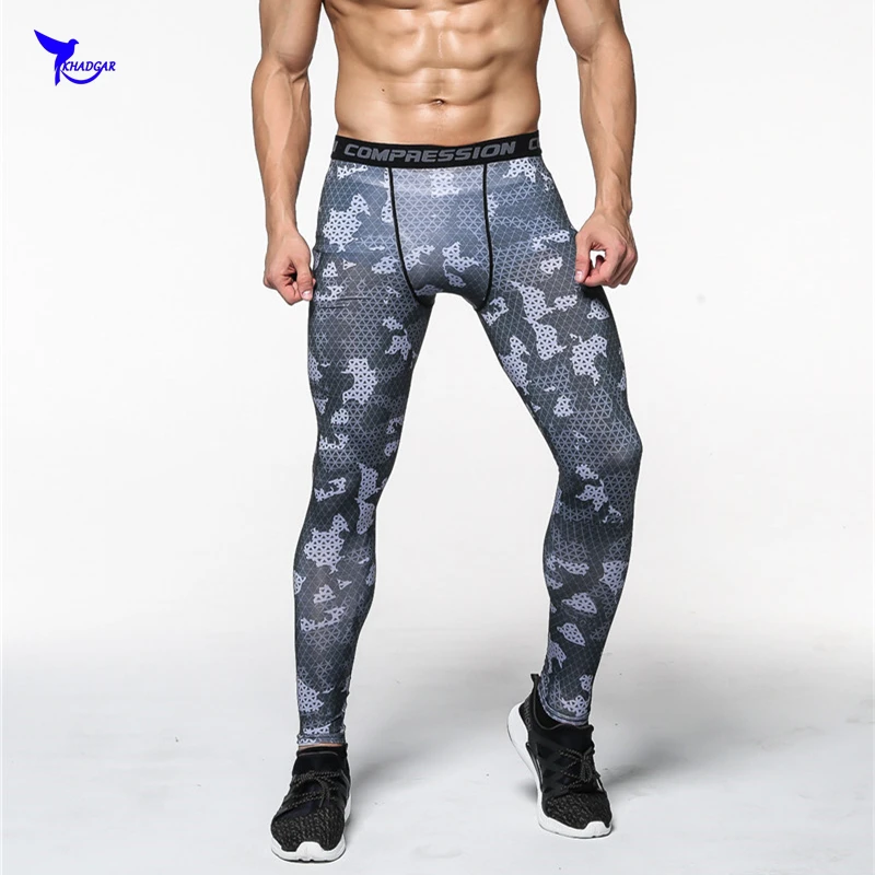 2018 New Fashion Mens Compression Pants 3D Printing Quick Dry Skinny Body Leggings Fitness MMA Trousers