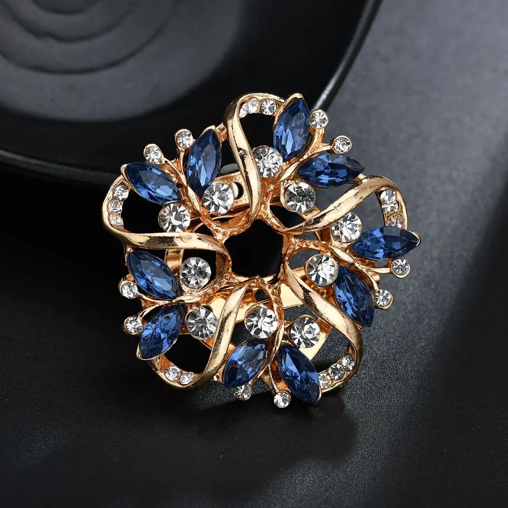 

Terreau Kathy Fashion Crystal Flower Brooch For Wedding Rhinestone Flower Brooches Pins Elegant Women Gift Buckle broches