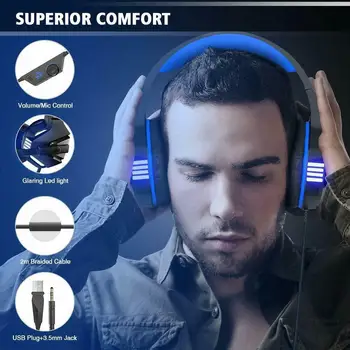 

3.5mm Gaming Headset MIC LED Headphones Stereo For PC PS4 Slim Pro Xbox One X S