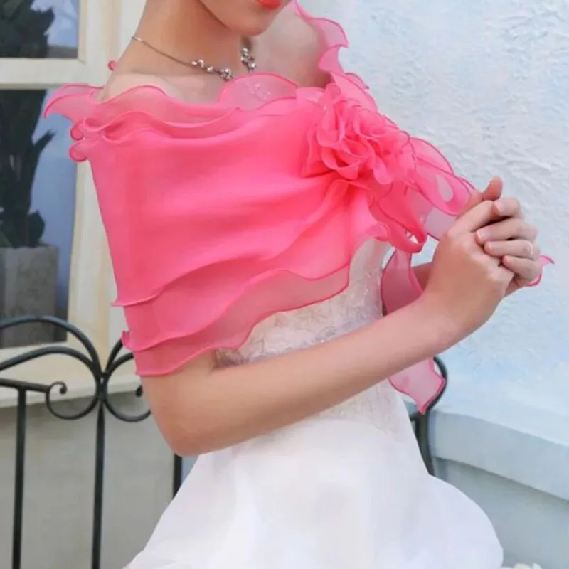 Casual Wedding Wrap Three Layers Bridals Jacket Wraps Ruffles White Organza Women Off The Shoulder Wrap Shrug 2018 Casual Wedding Wrap Three Layers Bridals Jacket Wraps Ruffles White Organza Women Off The Shoulder Wrap Shrug 2018