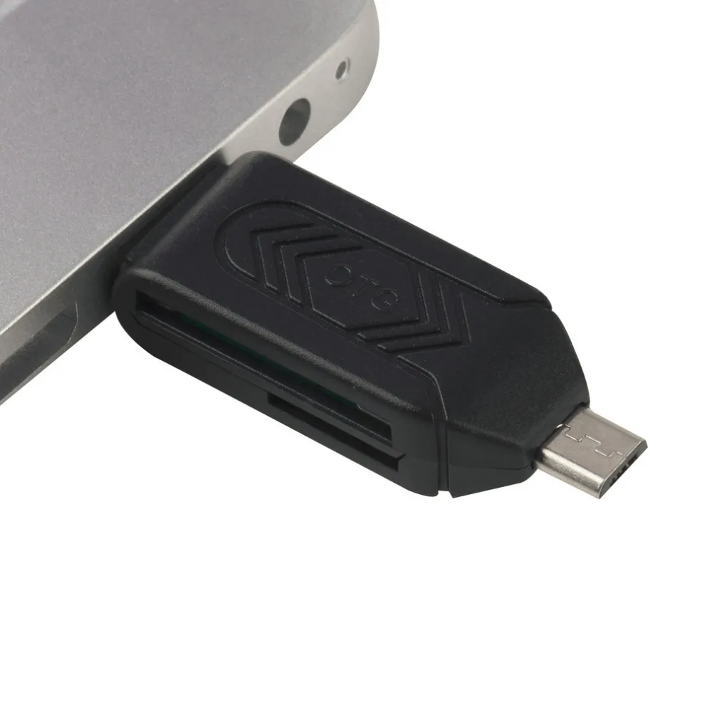 

1pc Universal Card Reader Mobile phone PC card reader Micro USB OTG Card Reader OTG TF / For flash memory Newest Wholesale black
