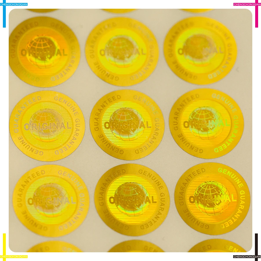 Hologram sticker multiple colors Global design logo 20mm Diameter 2000 pcs