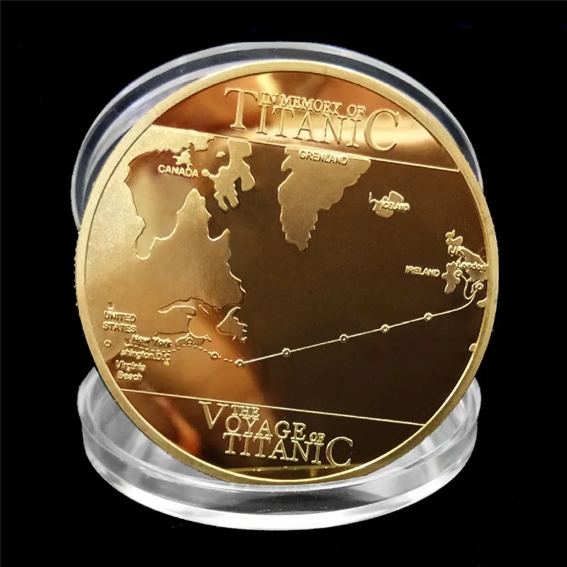 1PCS Commemorative Coin Titanic Ship Incident Collection BTC Bitcoin Arts Gifts Jewelry Finding Components