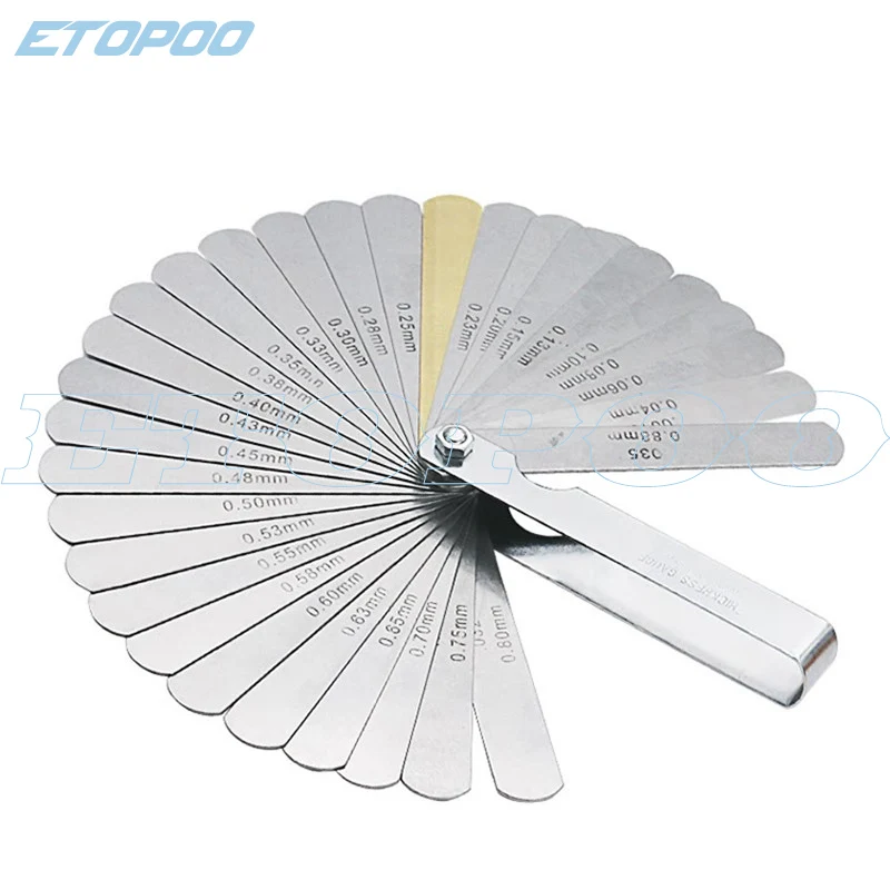 0.04 0.88mm 32 Blades Feeler Gauge Metric Gap Filler Thickness Gage