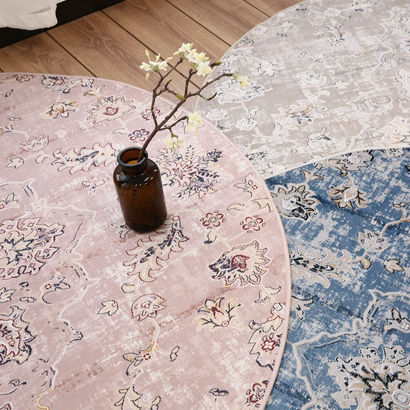 Скандинавский простой марокканский круглый ковер розовый детская комната гостиная диван стол прикроватный коврик для спальни кабинет компьютерное кресло кухонный коврик