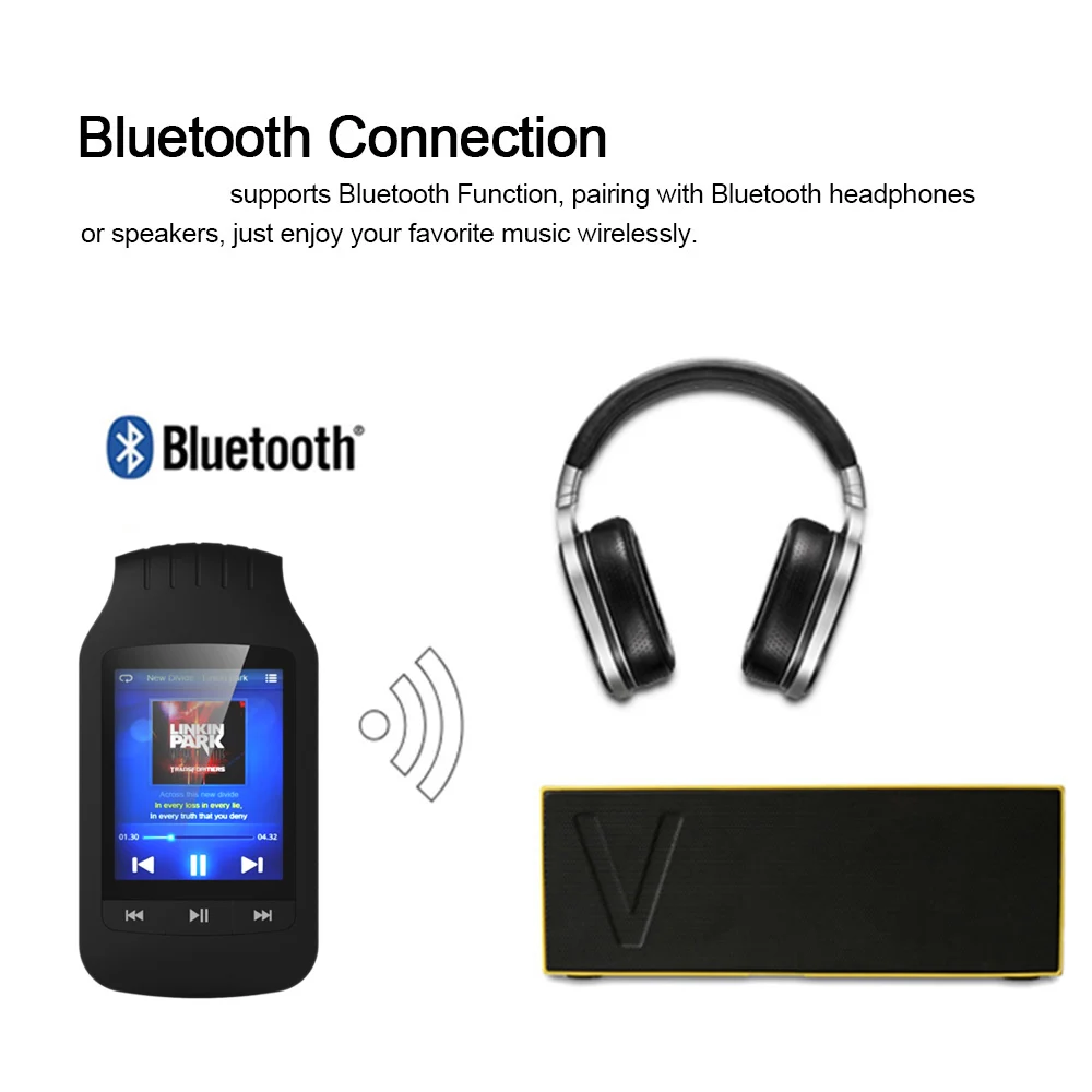 HOTT 1037 MP3 плеер Bluetooth 8 ГБ экран кнопка с зажимом Спорт портативный мини Mp3 музыкальный плеер Max поддержка TF Мода walkman