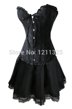 

PLUS SIZE xxxxxxl Women Sexy Party Corset Body Corset Dress Bustier Crop Top Showgirl Costume Black color Corset Dress