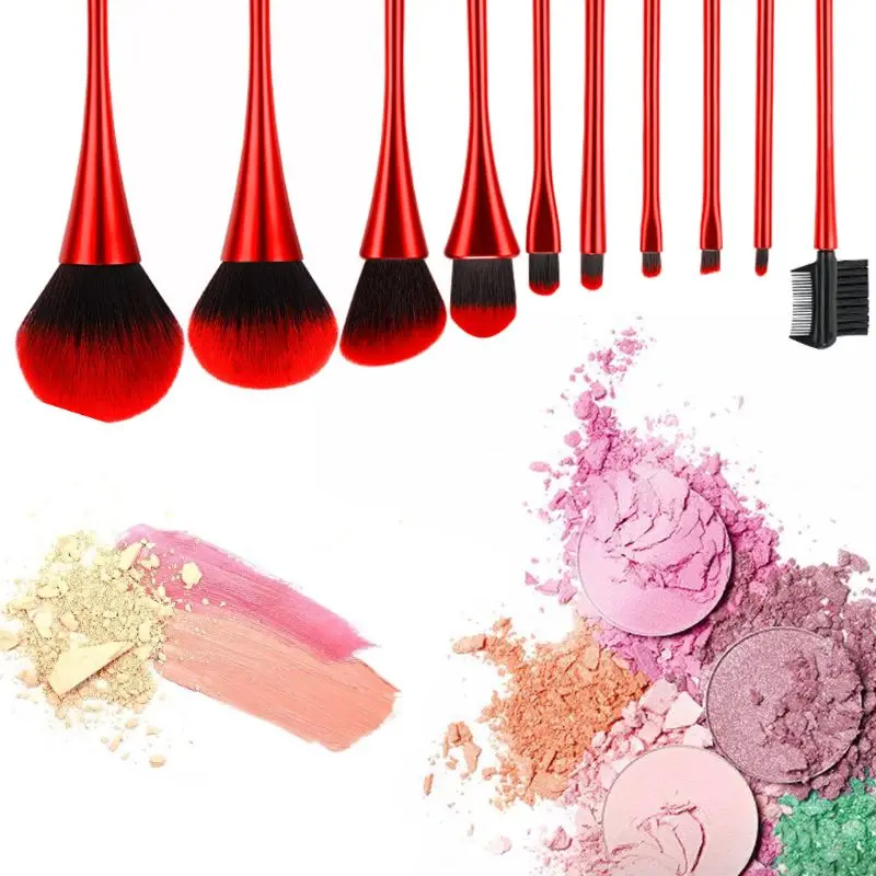 Набор кистей для макияжа в форме бокала 10 шт. пудра основа тени век консилер