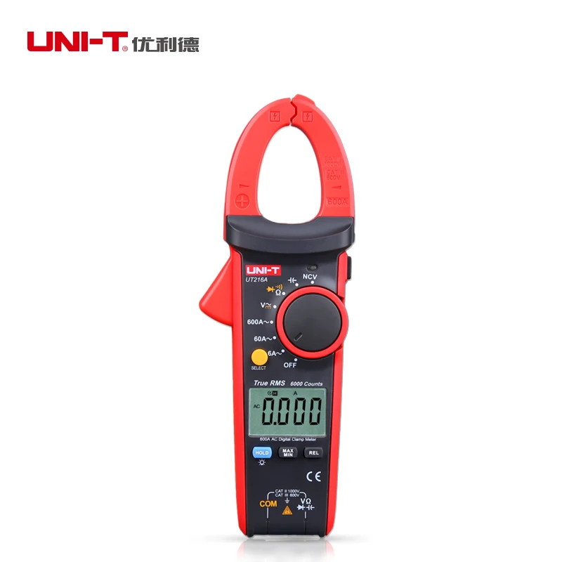 UNI T 600A истинные RMS цифровые клещи UT216A/UT216B/UT216C/UT216D Цифровой амперметр