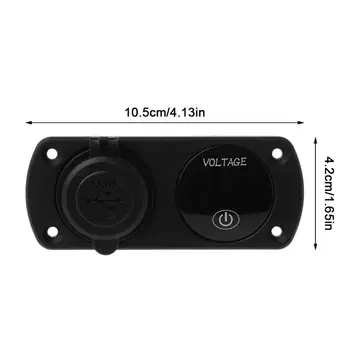 

DC 12V-24V LED Digital Voltmeter + Dual USB Outlet Power Socket Panel 2.1A Charger With Touch Switch for Car Boat Marine