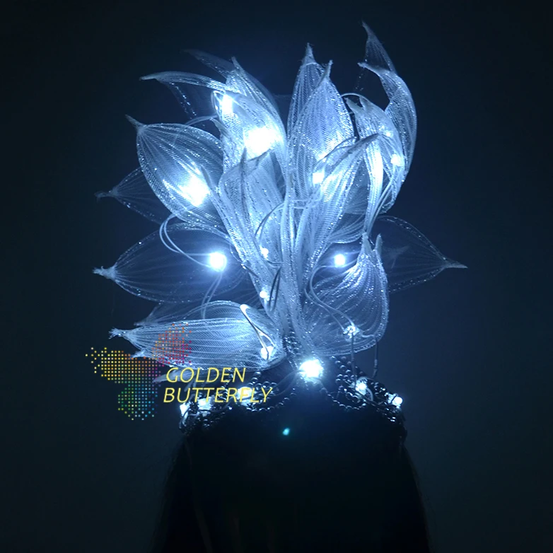 

Luminous headwear 2017 Fashion Women Monochrome/Full color Glowing Hairpin RGB Party luminous headwear Dress accessories